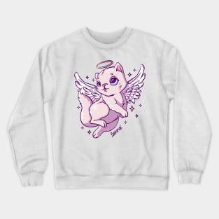 Cute celestial angel cat with wings Crewneck Sweatshirt